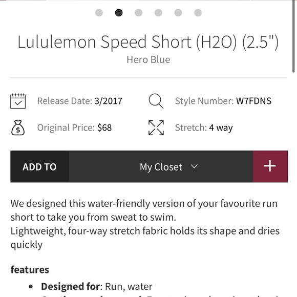 Lululemon Speed Short (H2O) (2.5") in Hero Blue - Picture 4 of 11